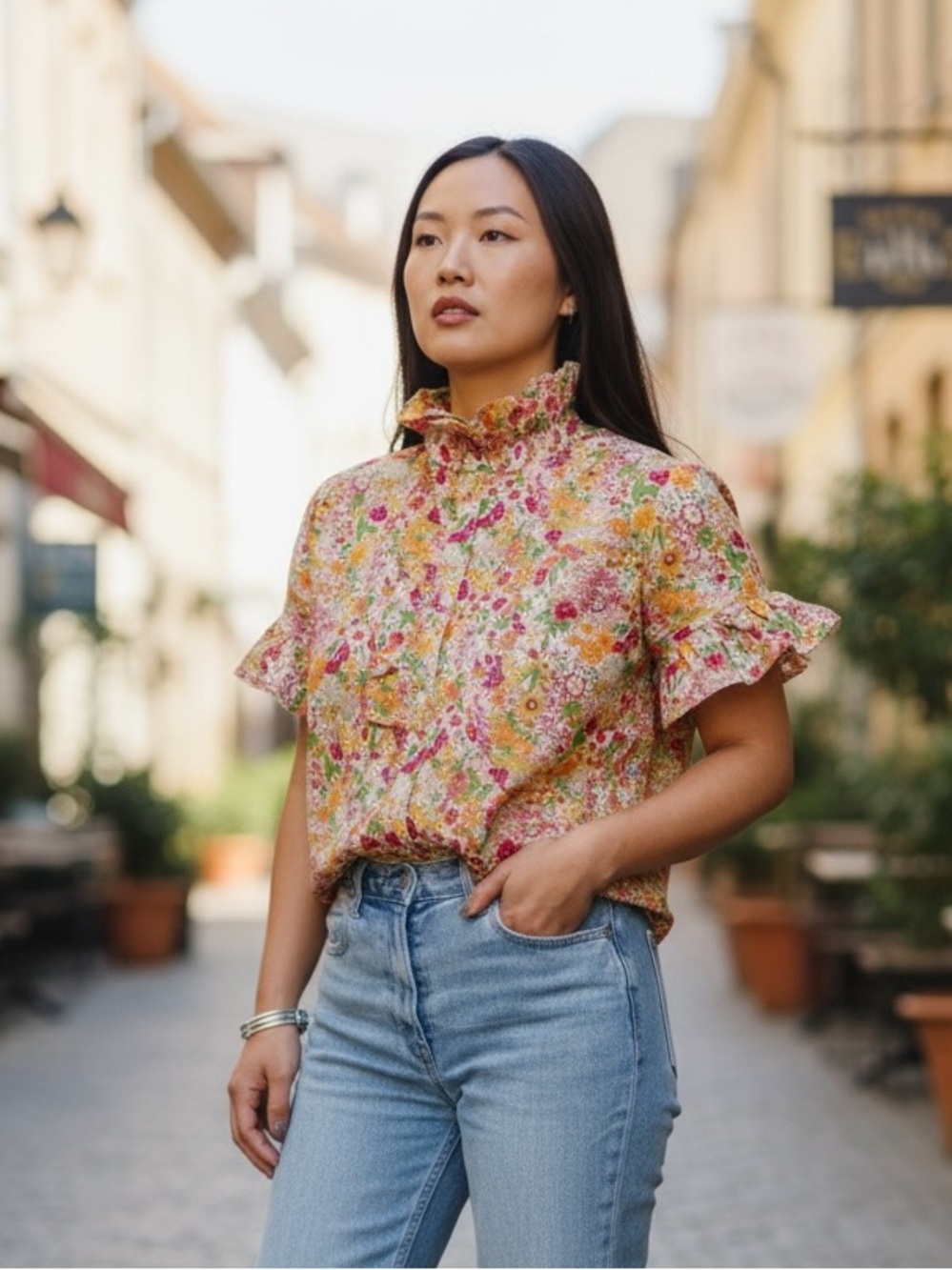J. Crew Cottage Top Liberty® Margaret Annie Fabric Floral Preppy Garden Sz 8